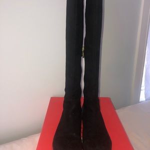 Ivanka trump suede black & blue boots size 10.